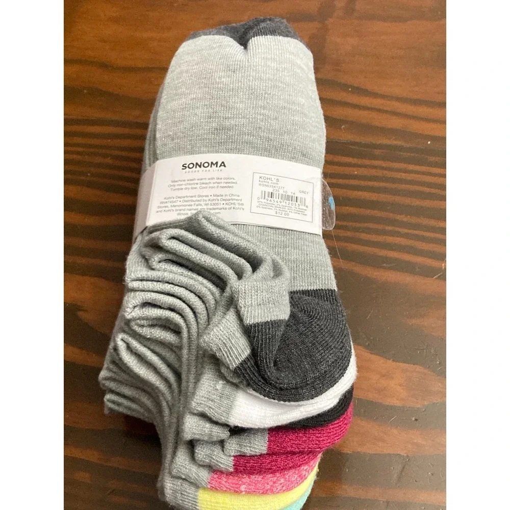 Sonoma The Everyday No Show 10 pack Gray NWT Sock Size‎ 9-11 Women
